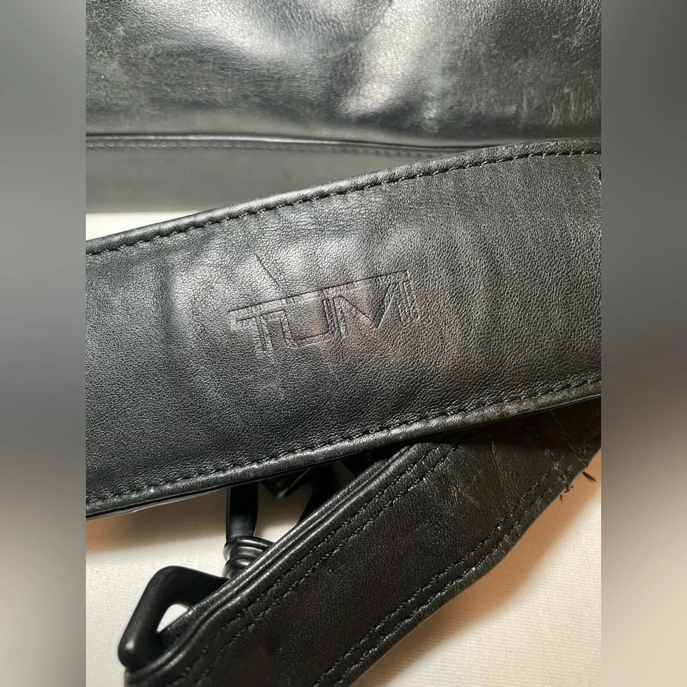 Vintage Tumi Black Leather Laptop Bag